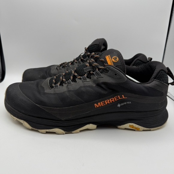 Merrell Moab Speed GTX Waterproof Trail Running Shoes Black Orange Mens 14 Wide - Picture 1 of 10